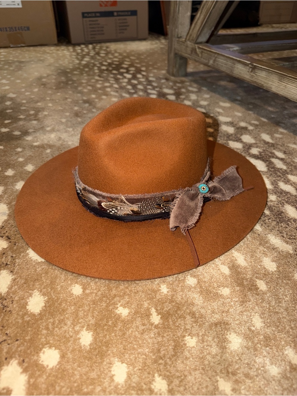 Wyeth Custom Wide-Brim Hat - Rust Color. Worn Once. Perfect condition